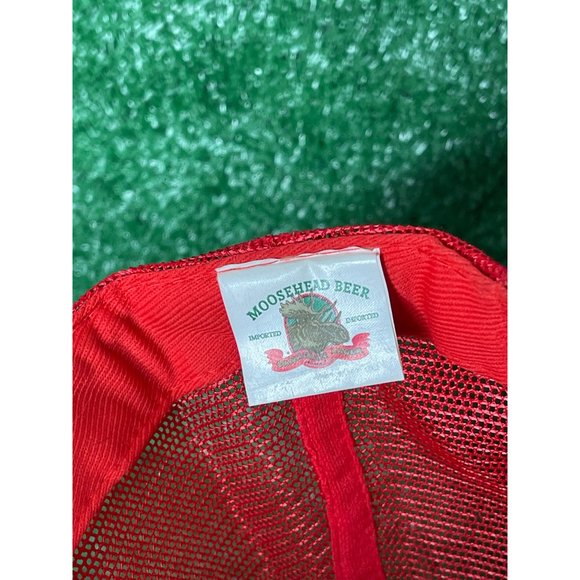 Vintage Moosehead Beer Canadian Lager Trucker Hat Snapback Cap Red Mesh Foam - Picture 7 of 8